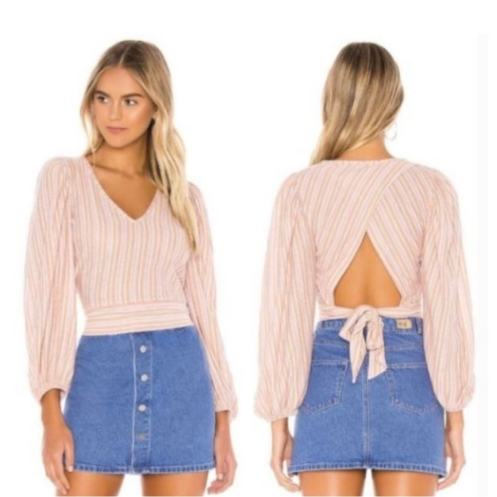 Black Friday Sale Free People Orchid Rain back wrap long sleeve blouson size M